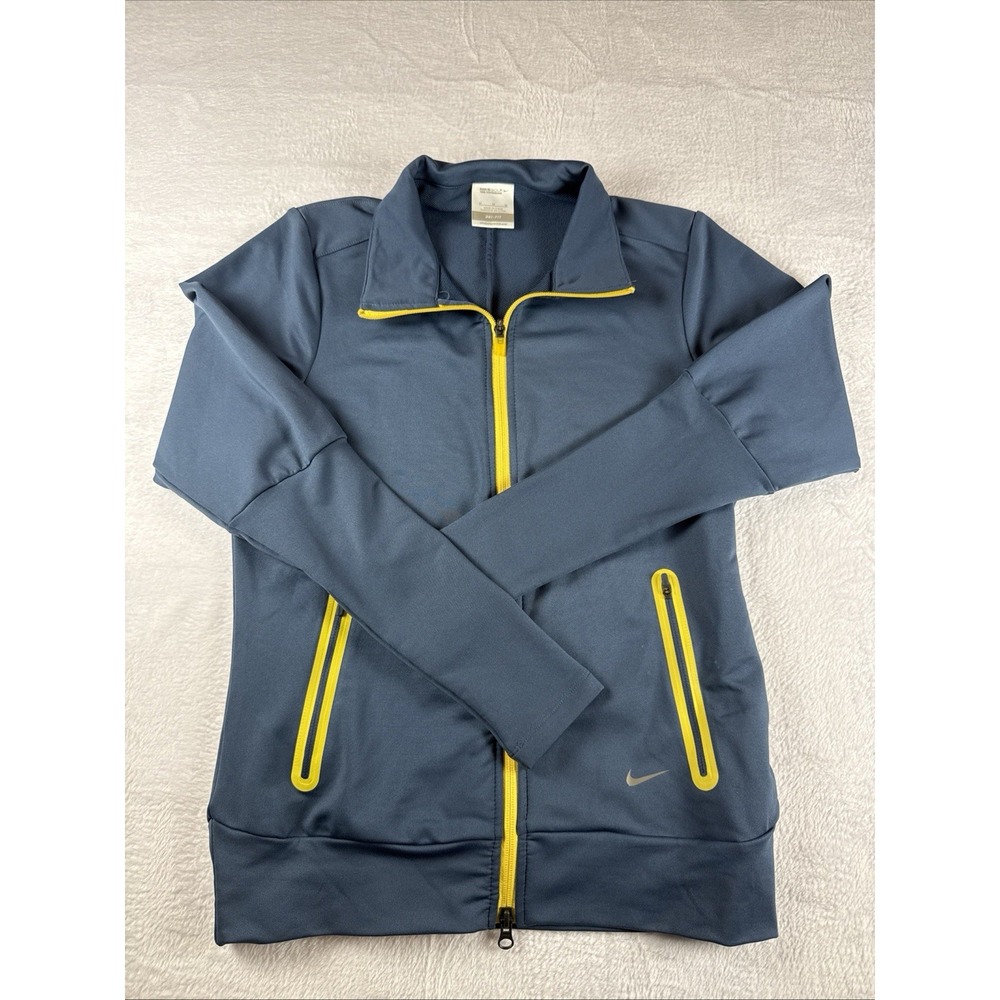 Nike Golf‎ Jacket Womens Medium Dri Fit Tour Performance Dual Zip Blue Active